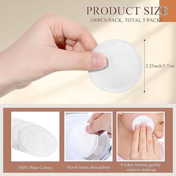 Cotton round pads - 100 ct