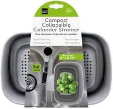 Compact collapsible colander strainer