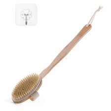 Exfoliating bath brush with detachable handle