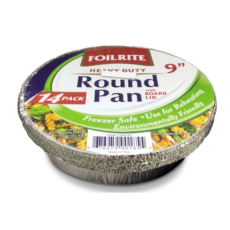 Foilrite round pan with board lid - 7” 14 pack