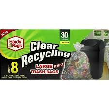 Hardy bags clear recycling- 8ct 30 gallons