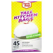 Hardy bags tall kitchen bags 45ct 13 gallon