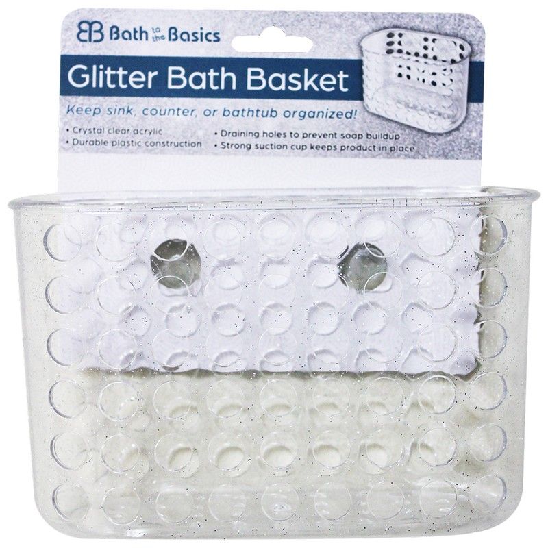 Glitter bath basket suction