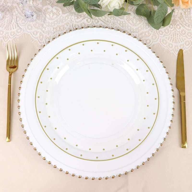 Gold dot plates - 10 piece