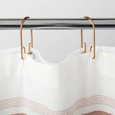 Home style essential shower curtain with 12pc ring set