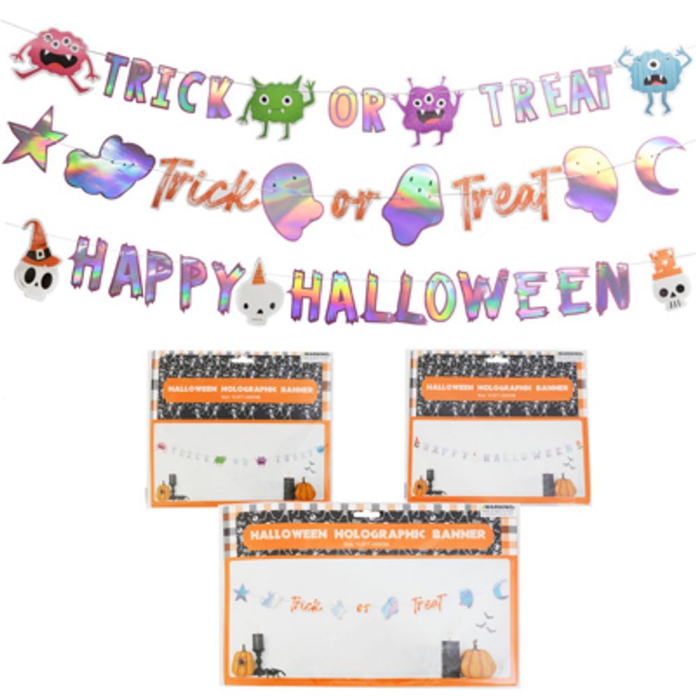 Halloween holographic banner