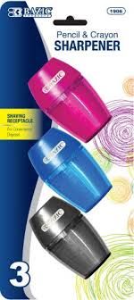 Pencil and crayon sharpener - 3ct
