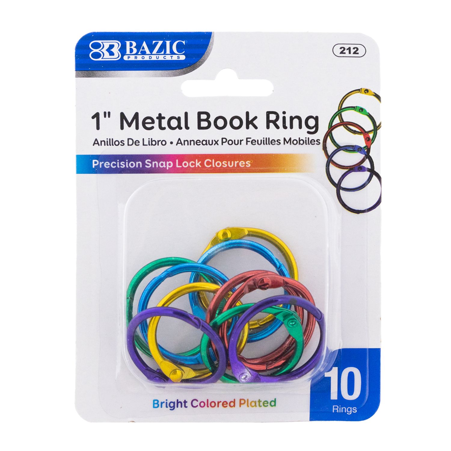 Metal book rings - 10pc