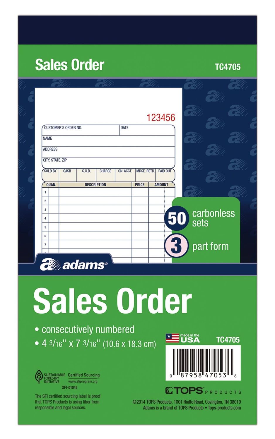 Sales order book - 3 part form