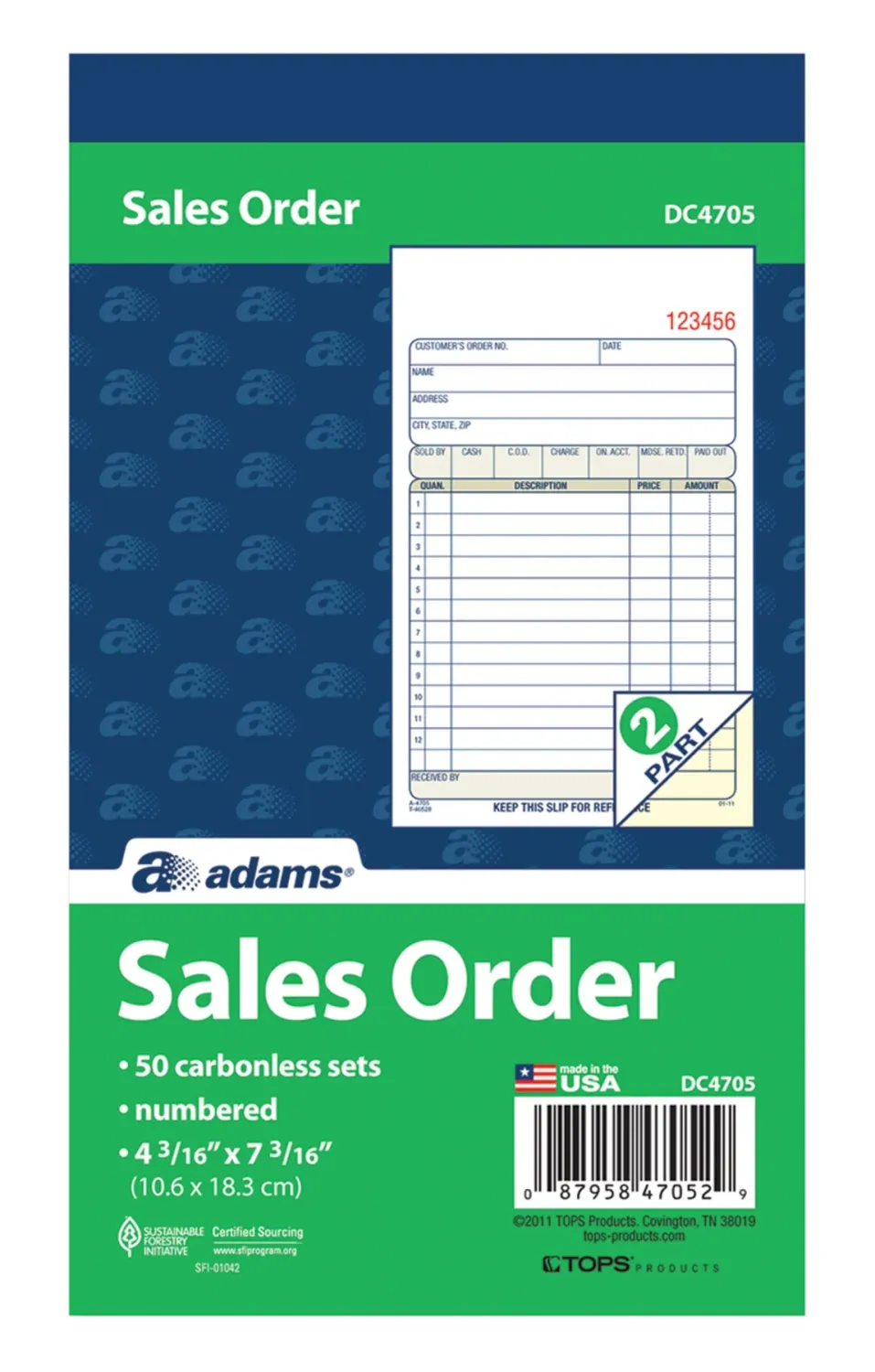 Sales book - 2part form
