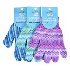 Printed bath exfoliation gloves