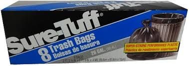 Sure tuff 26 gallon 8 trash bags