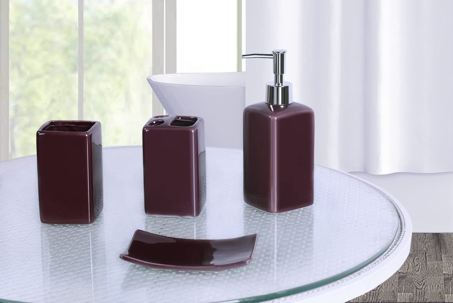 Solid ceramic bath set - 4pc