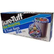Sure tuff blue recycling - 8 ct 30 gal