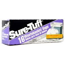 Sure tuff wastebasket bags - 16ct 8 gallon