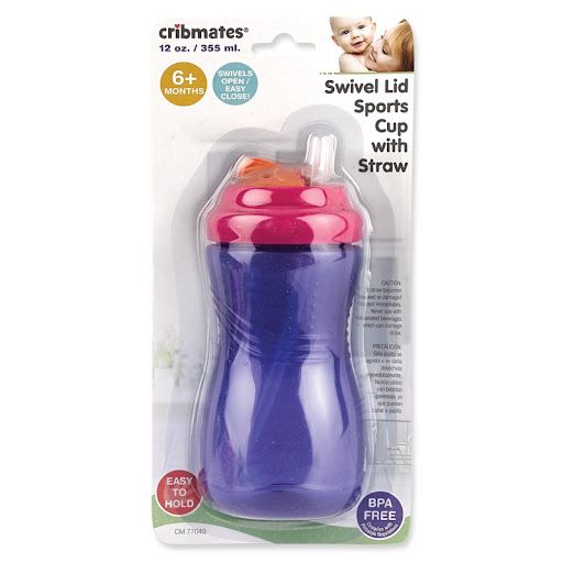 Swivel lid sports cup with straw