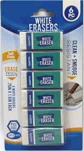 White eraser- 6pc