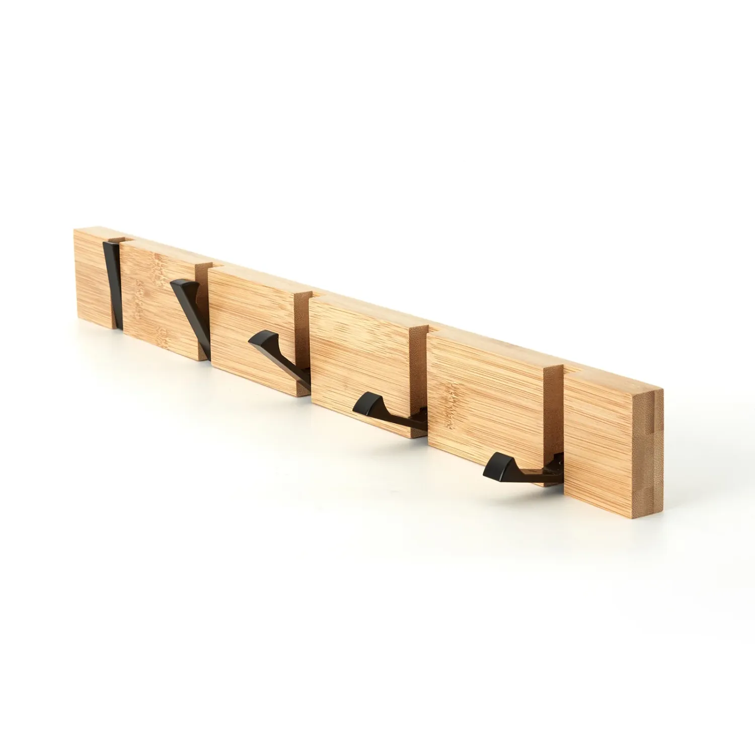 Wooden wall mount coat rack - 3ct