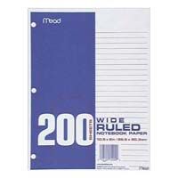 Wide ruled filler paper - 200 count