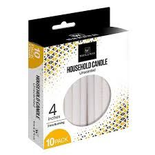 Wick wax household candle - 4inches 10pk