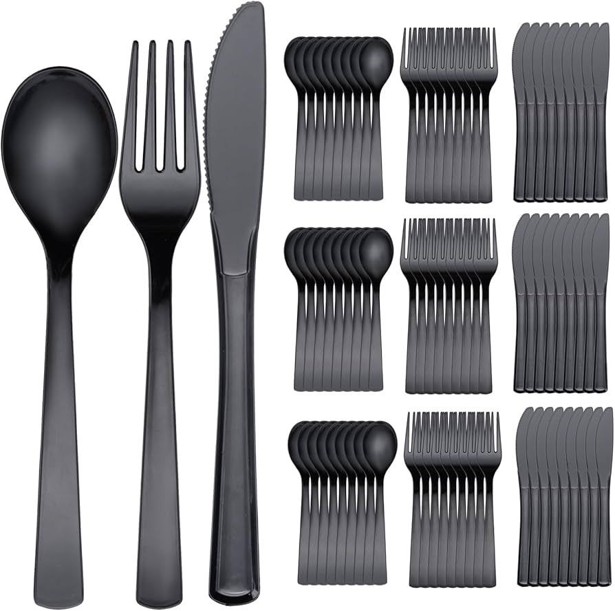 Heavy duty plastic cutlery combo - Grey 48 count