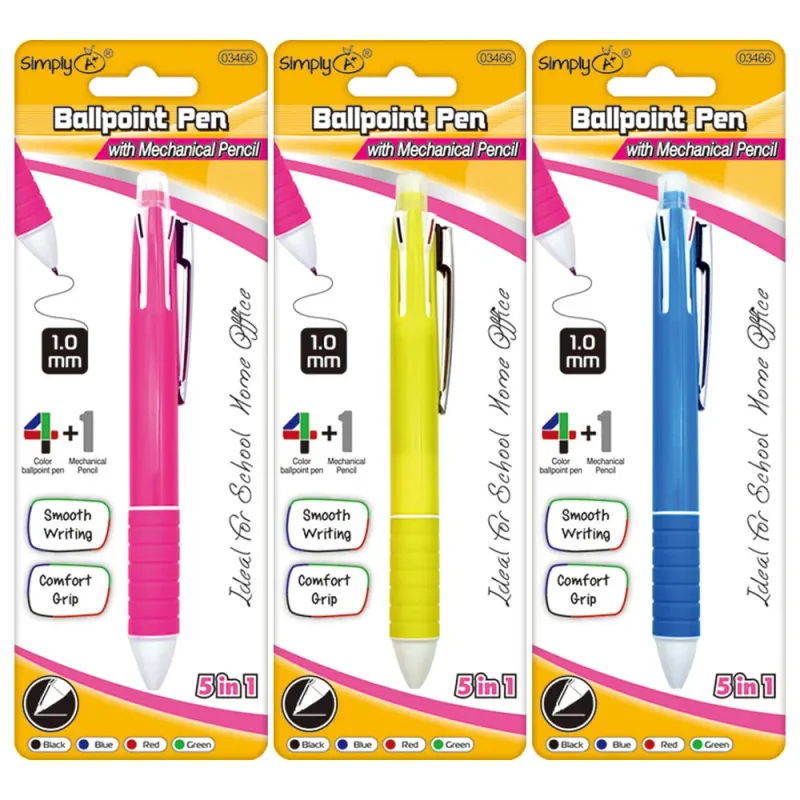 Ballpoint pen with mechanical pencil - 1 count