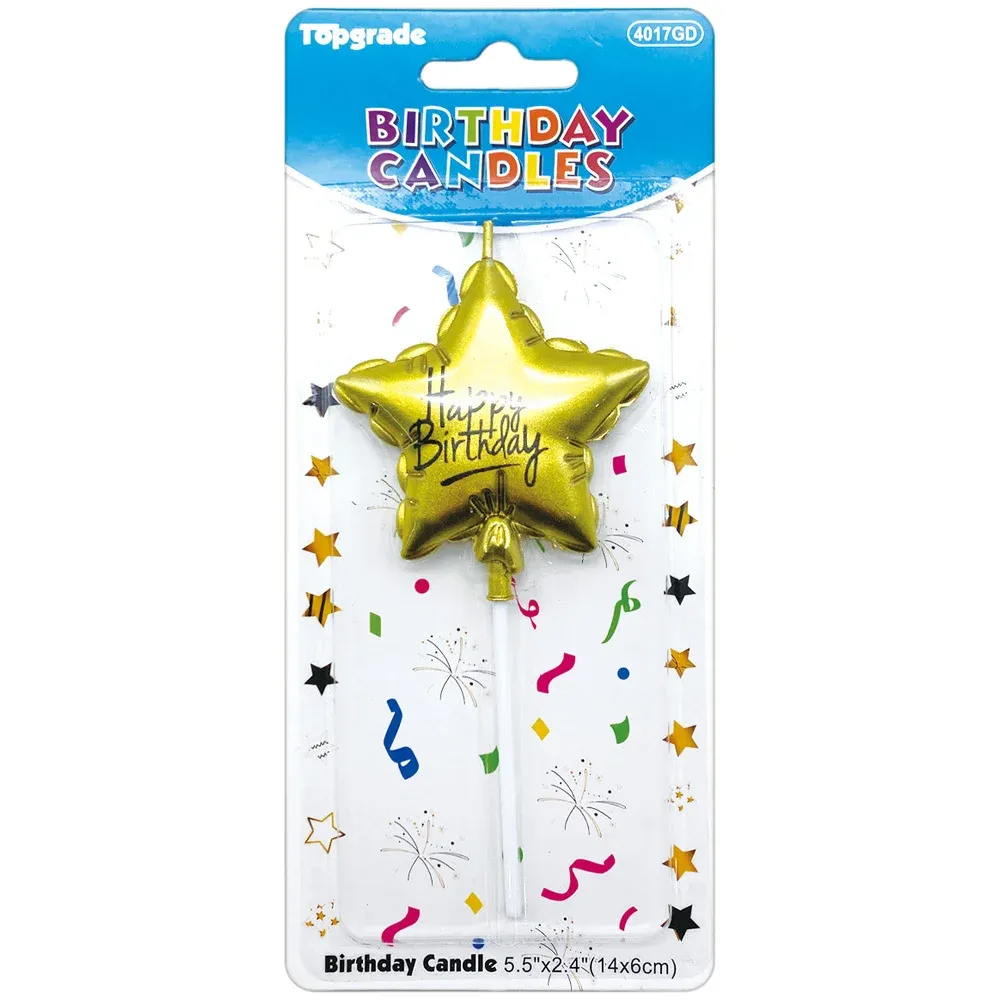 Birthday candles gold star