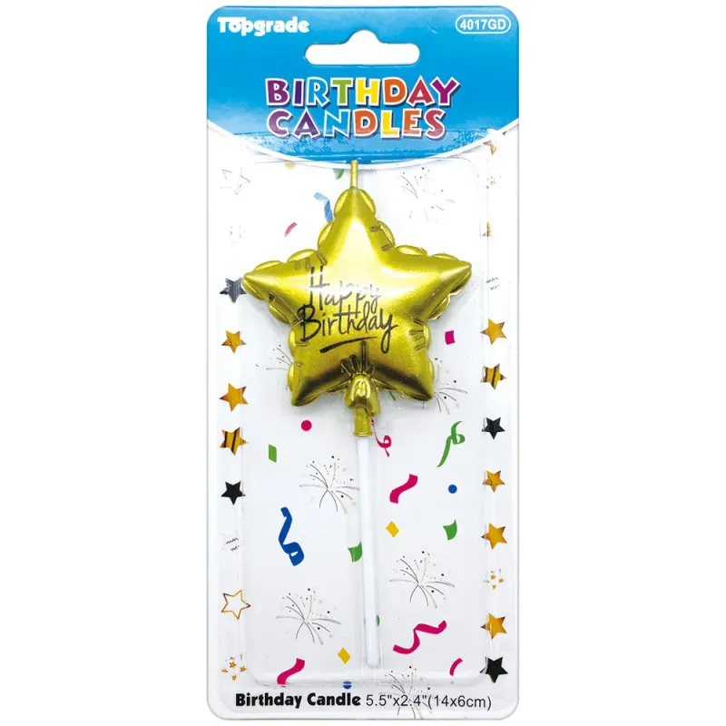 Birthday candles gold star