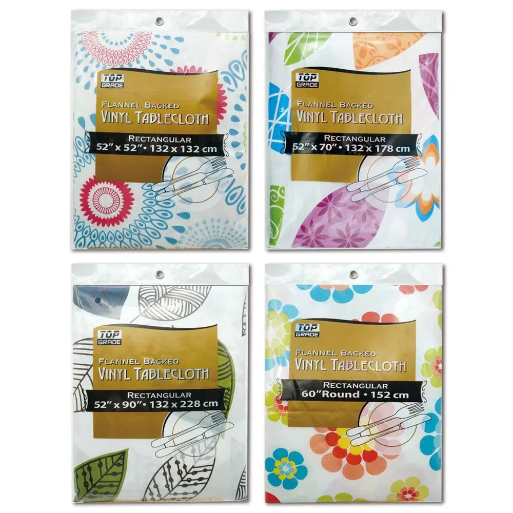 Flannel backed vinyl tablecloth rectangular - 52”x70”