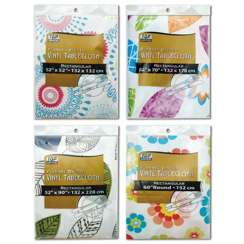 Flannel backed vinyl tablecloth rectangular - 52”x70”