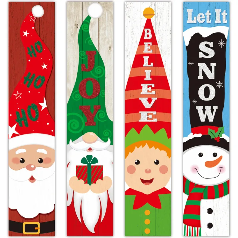 Christmas wooden wall plaque vertical