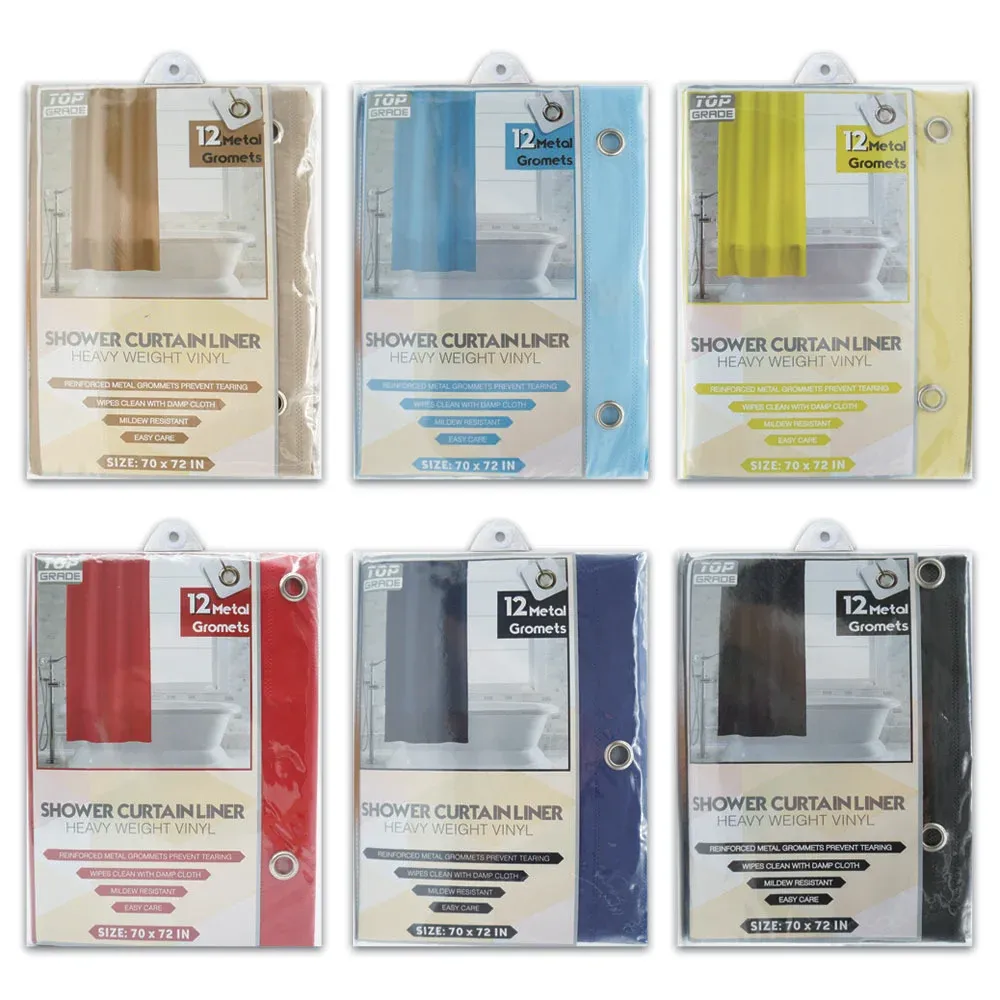 Shower curtain liner heavy weight vinyl - 12 metal gromets CLEAR