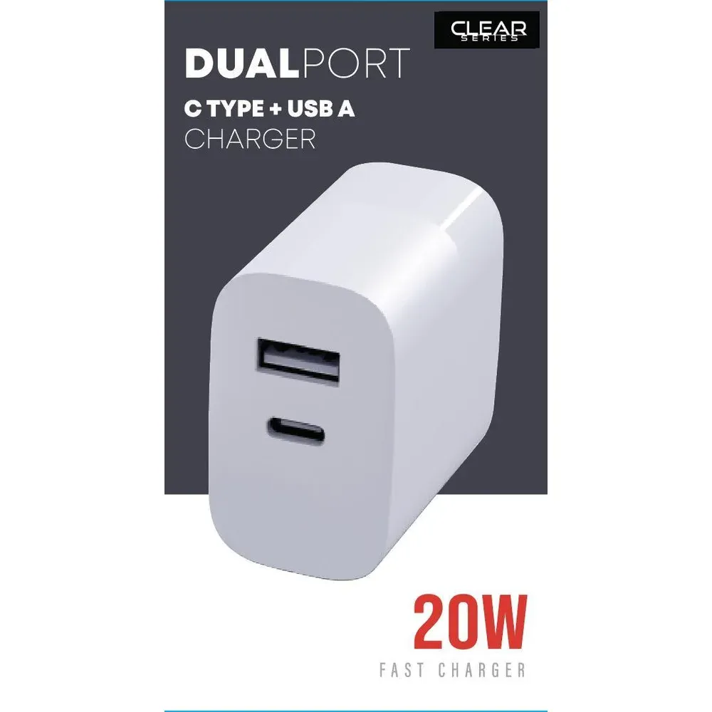 WA-93 fast charger - 20W type C + USB A