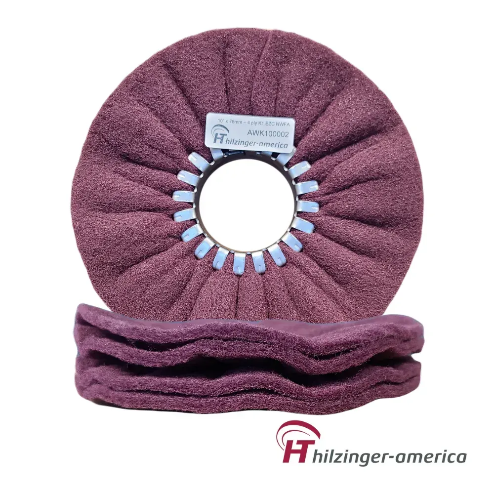 10" x 3" Premium Non-Woven Abrasive Satin Airway Wheel (Fine, 4 Ply)