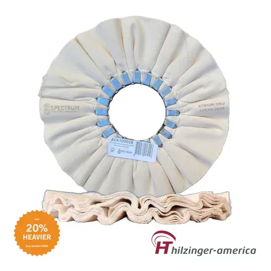 10" x 3" Premium 60/60 Heavy Weight Untreated Fine Mirror Finishing Airway Buffing Wheel (#2, 24 ply)