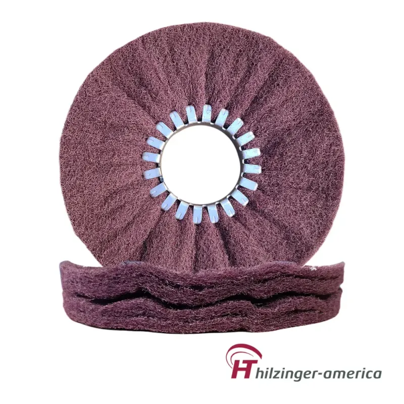 Premium Non-Woven Abrasive Satin Airway Wheel (Medium, 4 Ply) 10" x 3"