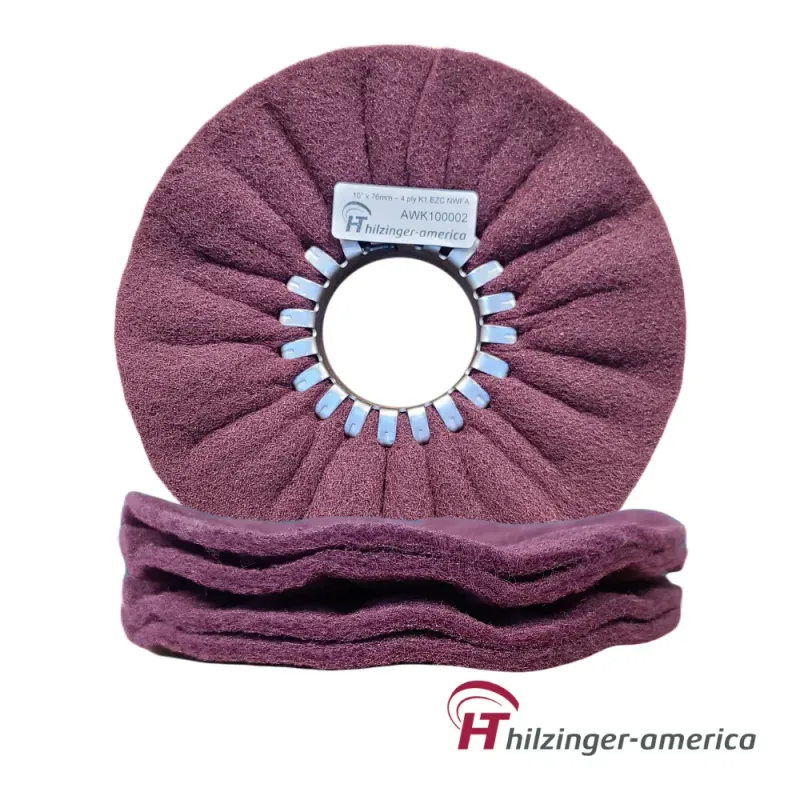 Premium Non-Woven Abrasive Satin Airway Wheel (Fine, 4 Ply) 10" x 3"