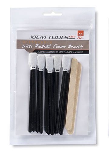 Wax Resist Foam Brush - MED 0.5” (10pcs)