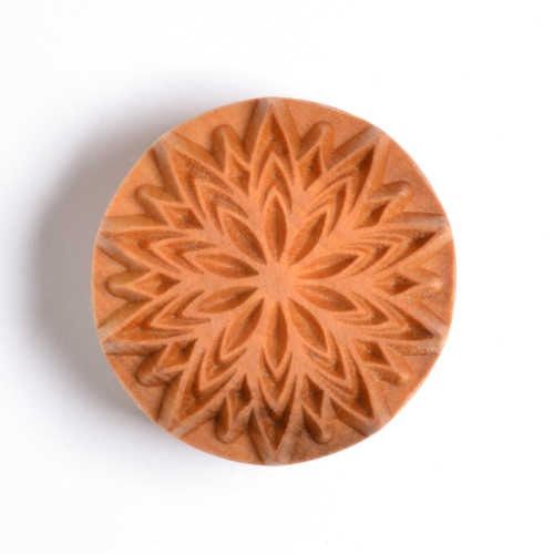 LARGE ROUND STAMP - FANCY LOTUS