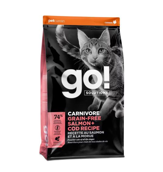 GO! CHAT CARNIVORE SANS GRAINS SAUMON + MORUE 16LBS
