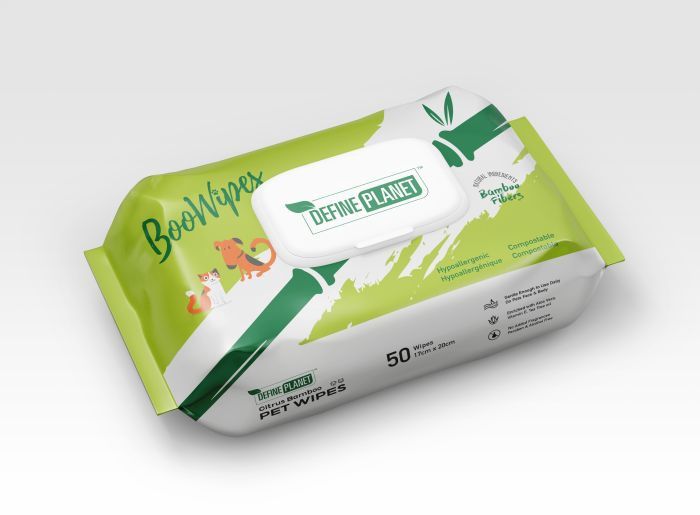 Lingettes multi-usages en fibre de bambou Boowipes, 50 lingettes, agrumes