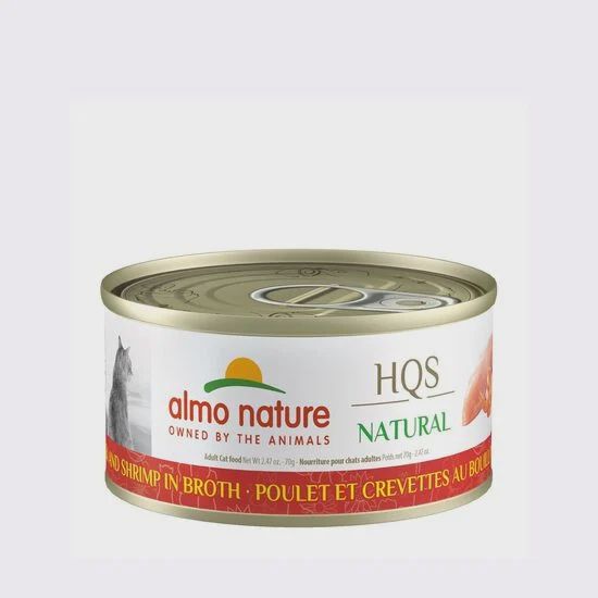 Almo Nature HQS canne chat 70g Poulet et Crevette