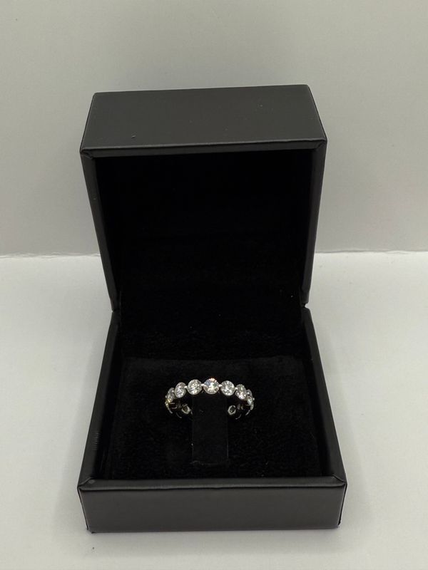 14K White Gold Ring with Diamonds