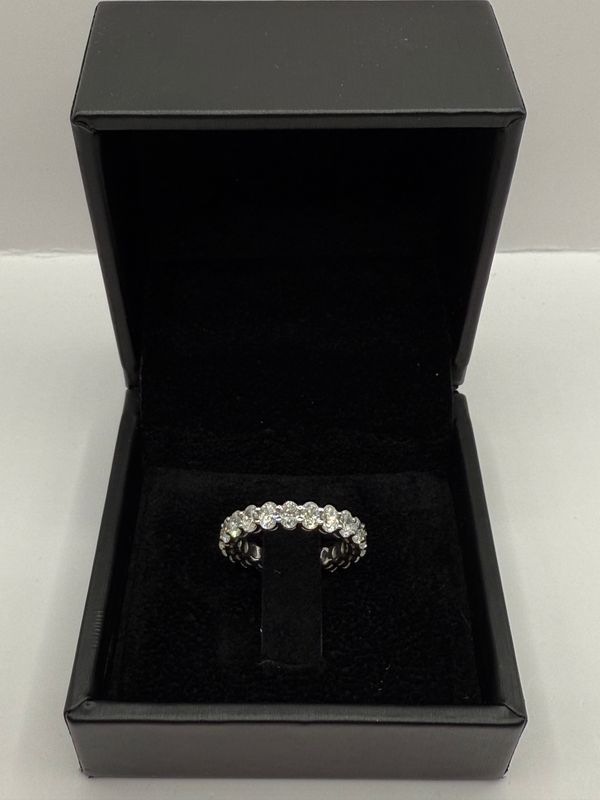 14K White Gold Ring with Diamonds
