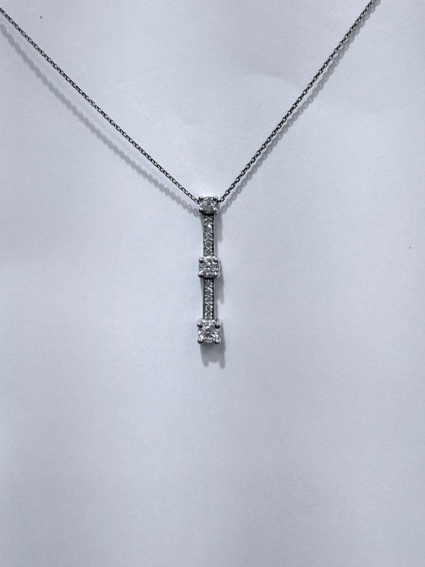 14K White Gold Necklace with Diamonds