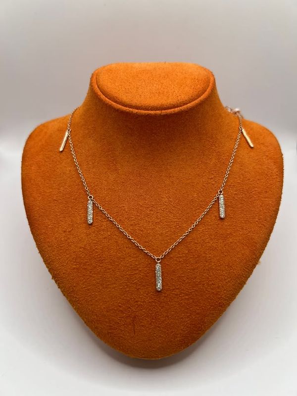 14K Rose Gold Necklace with Diamonds
