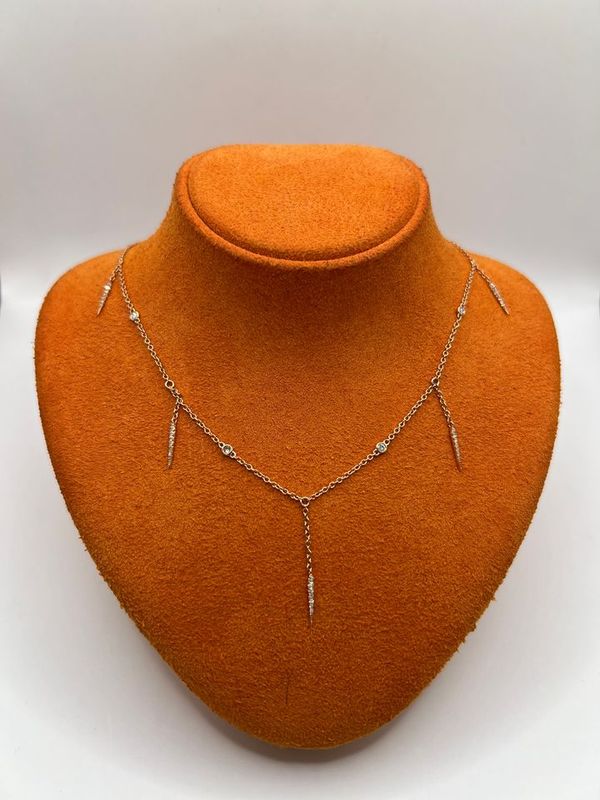 14K Rose Gold Necklace with Diamonds