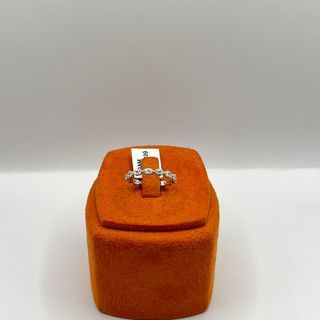 14K White Gold Ring with Diamonds