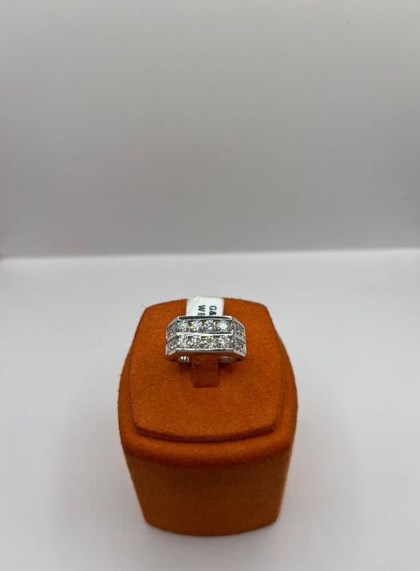 White Gold Men's Ring with Diamonds