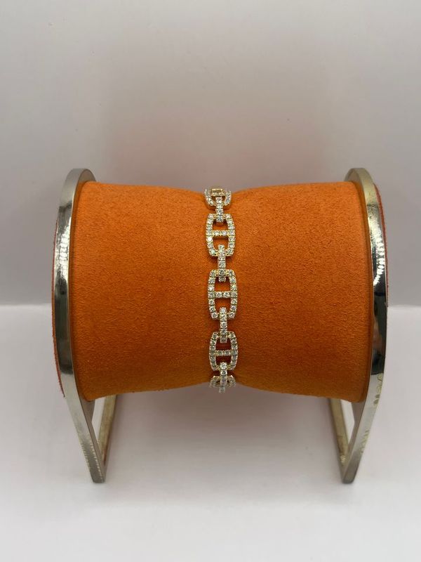 14K Yellow Gold Bangle with Diamonds